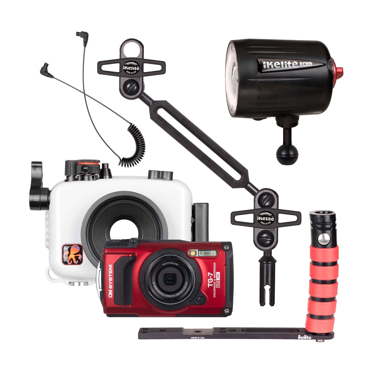 OM System TG-7 Camera, Ikelite Housing & Strobe Deluxe Package