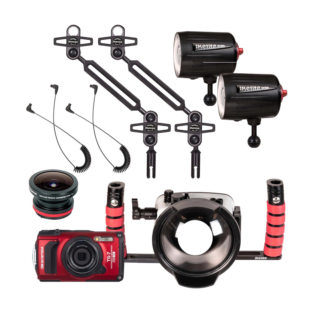 OM System TG-7 Camera, Ikelite Housing & Dual Strobe Deluxe Package