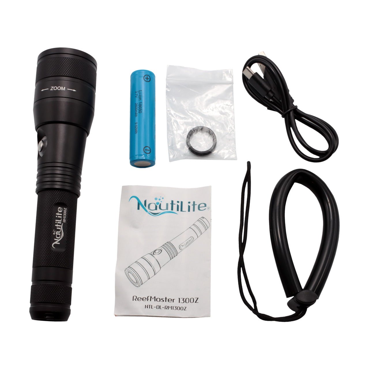 Nautilite Dive Torch Reefmaster 1300 - 1300 Lumens with Li-Ion Battery