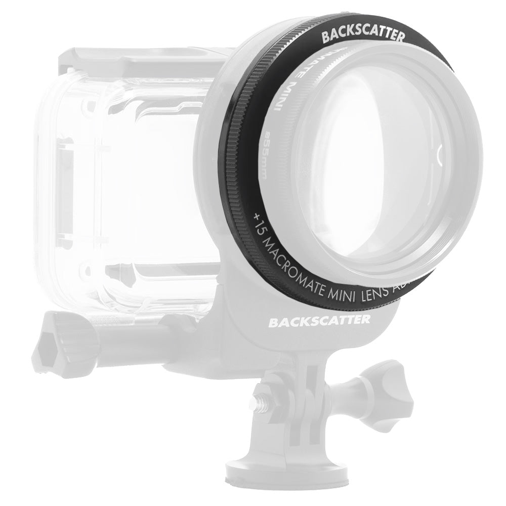 Backscatter Lens Adapter for +15 Macro Mate 55mm to QRS-02