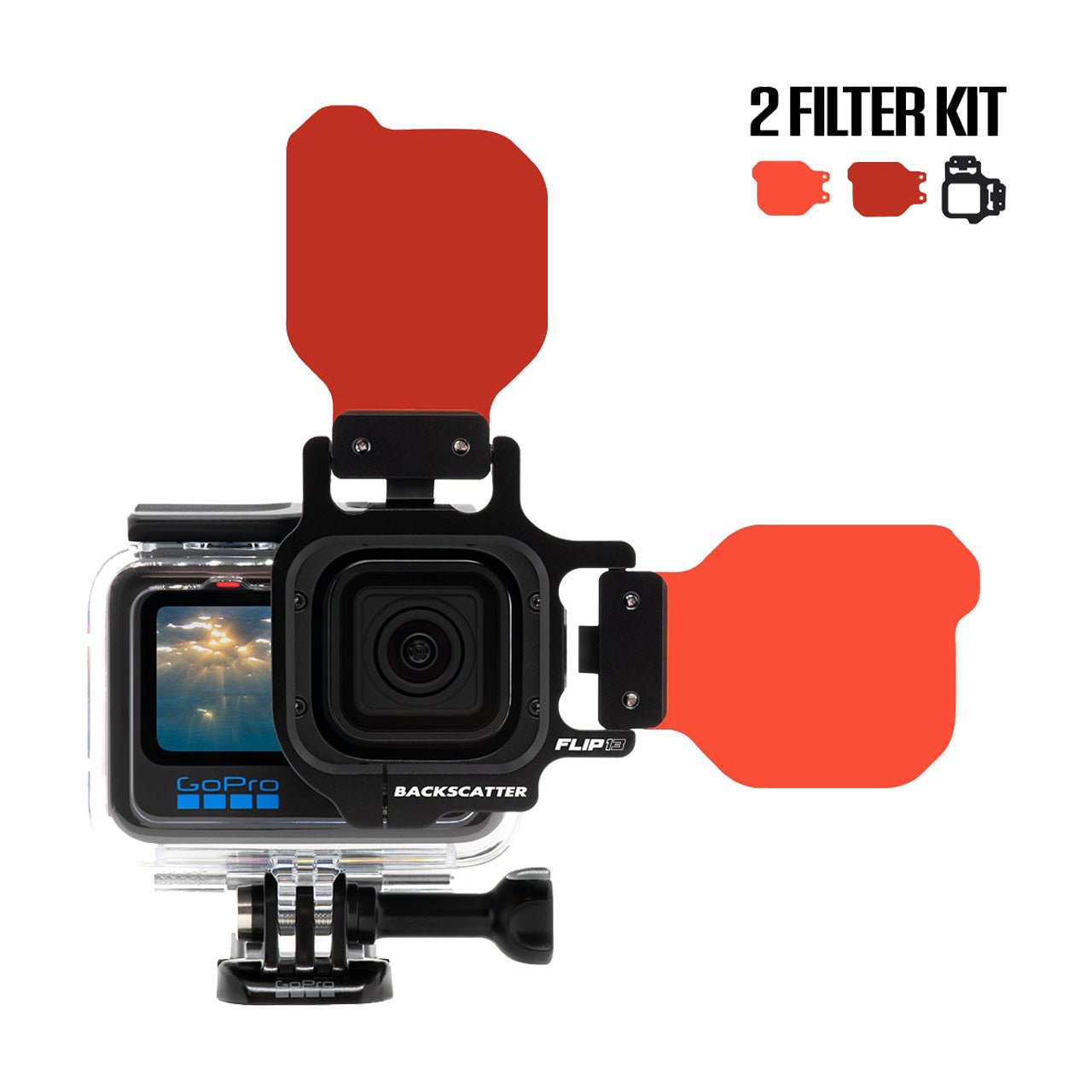 BACKSCATTER FLIP13 Two Filter Kit with DIVE & DEEP Filters for GoPro HERO Cameras