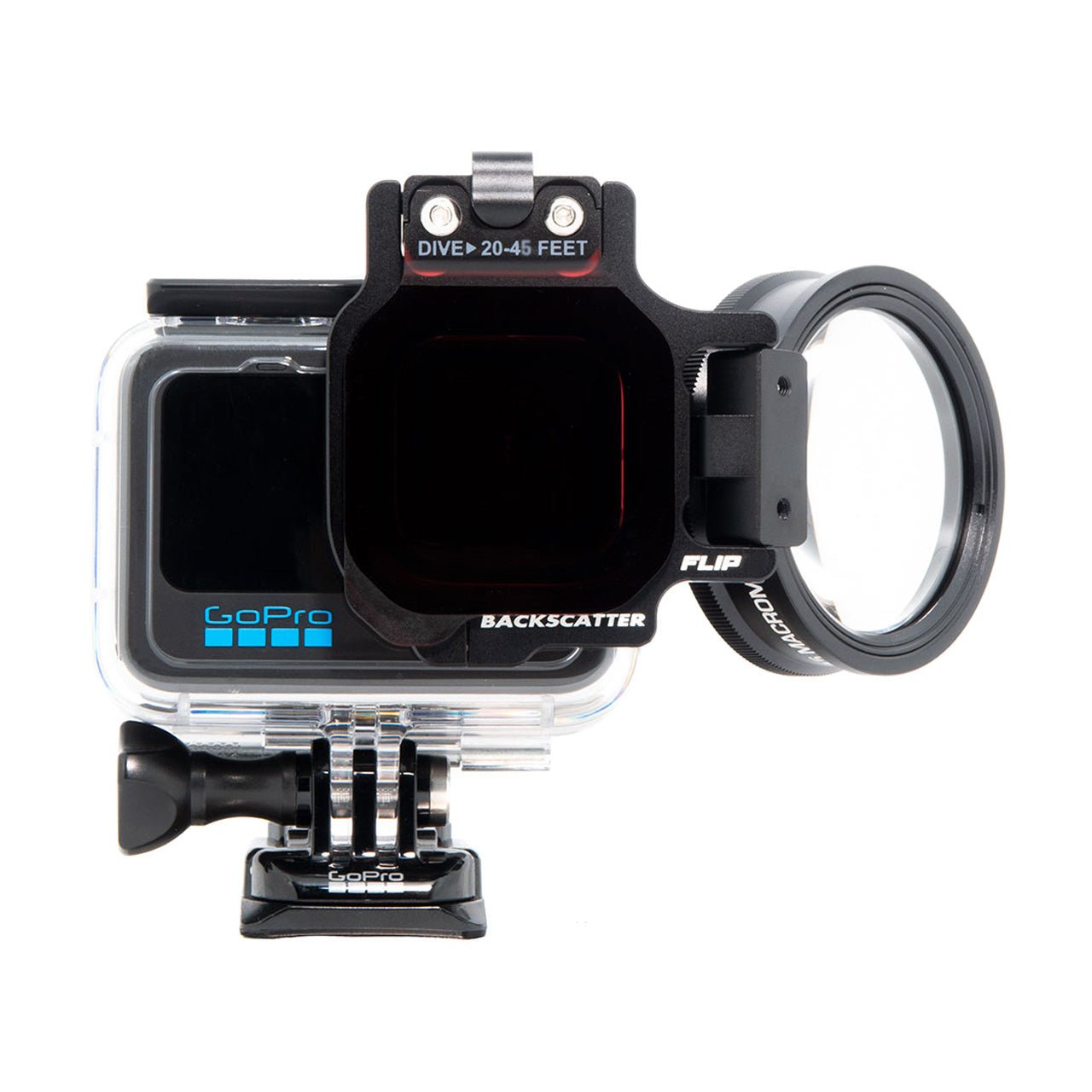 BACKSCATTER FLIP13 Pro Package with DIVE & DEEP Filters & +15 MacroMate Mini Lens for GoPro HERO Cameras