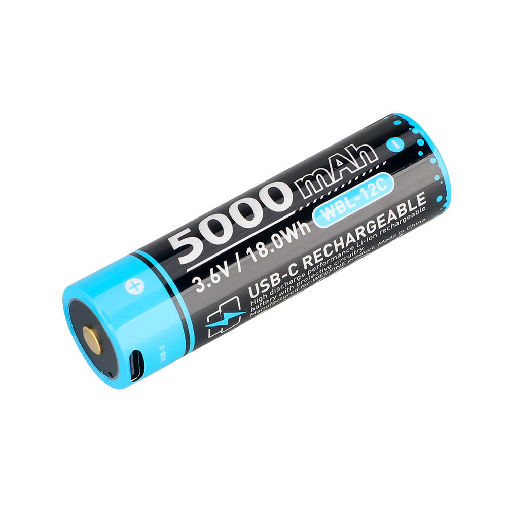 Weefine WBL-12C 21700 Li-ion battery, 5000mAh USB-C charger