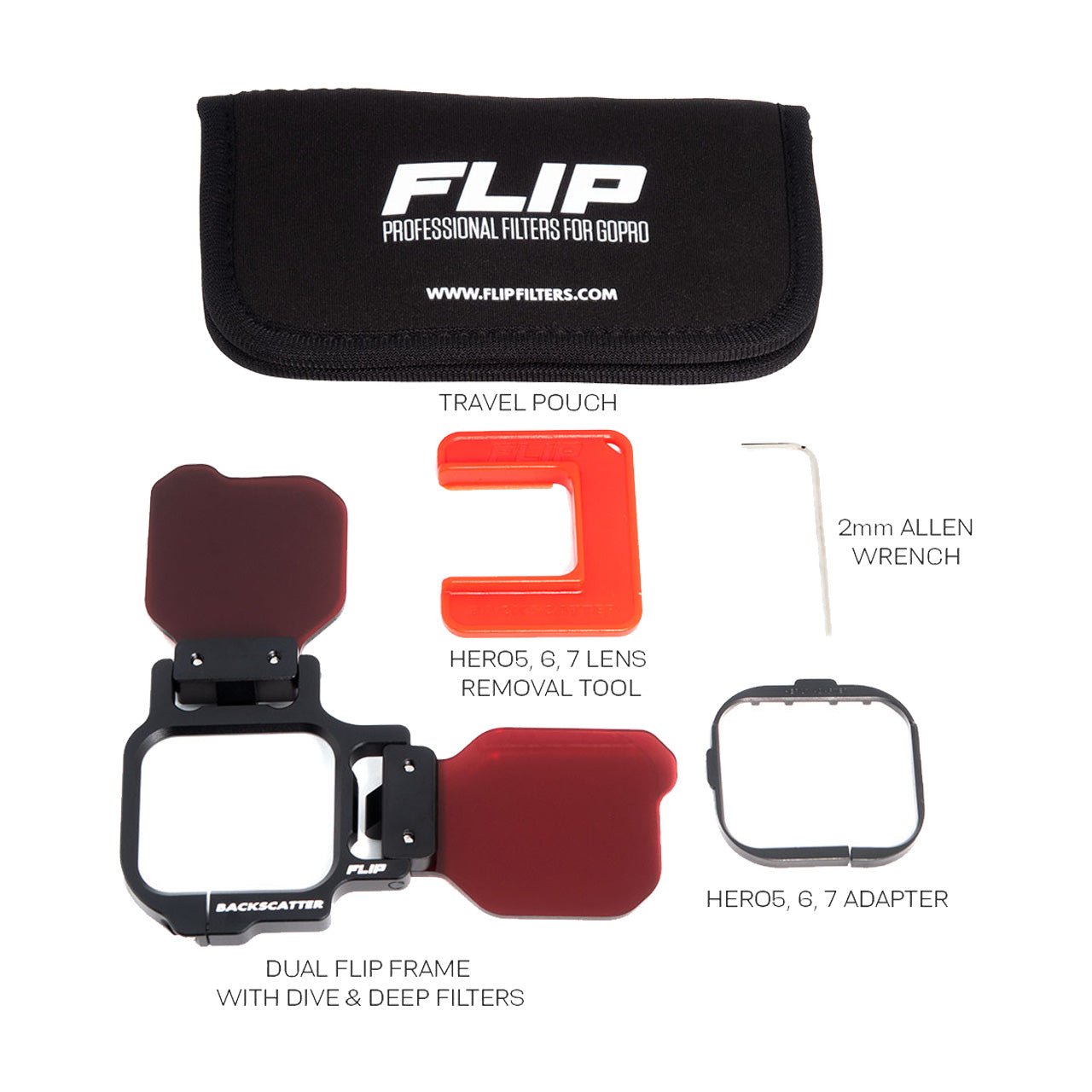 BACKSCATTER FLIP13 Two Filter Kit with DIVE & DEEP Filters for GoPro HERO Cameras