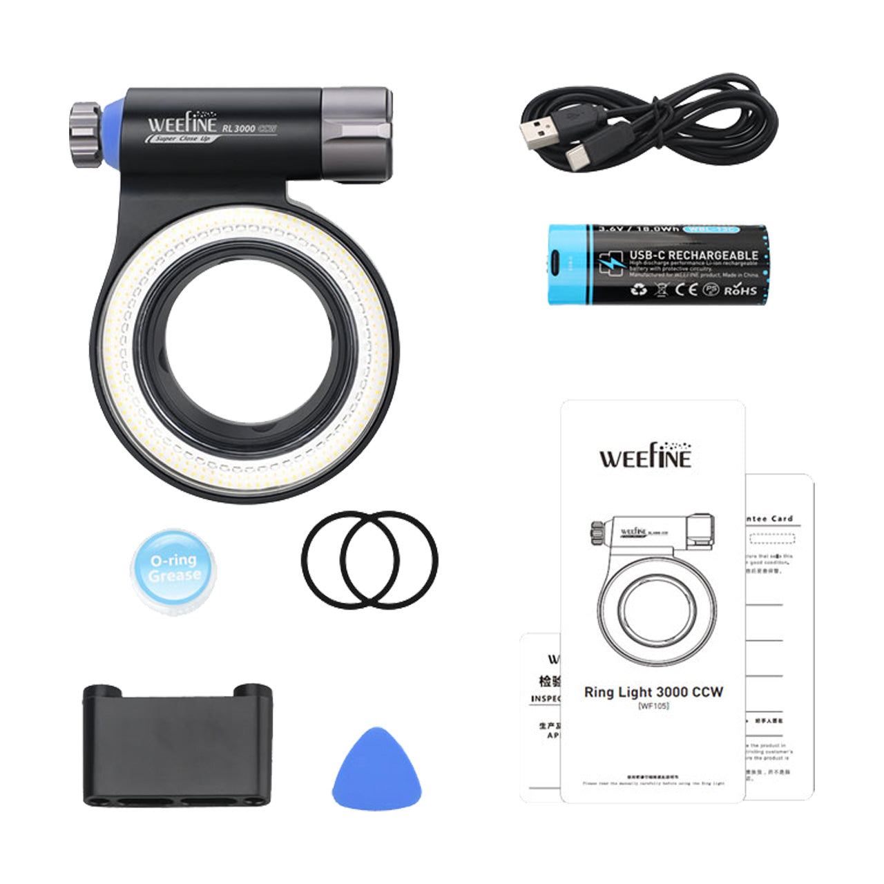 Weefine Underwater Video Ring Light 3000 Lumens